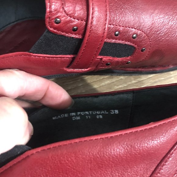 Dromedaris Womens Size 38 Red Leather Portugal Comfort Shoes Slip On Loafers - Picture 9 of 16